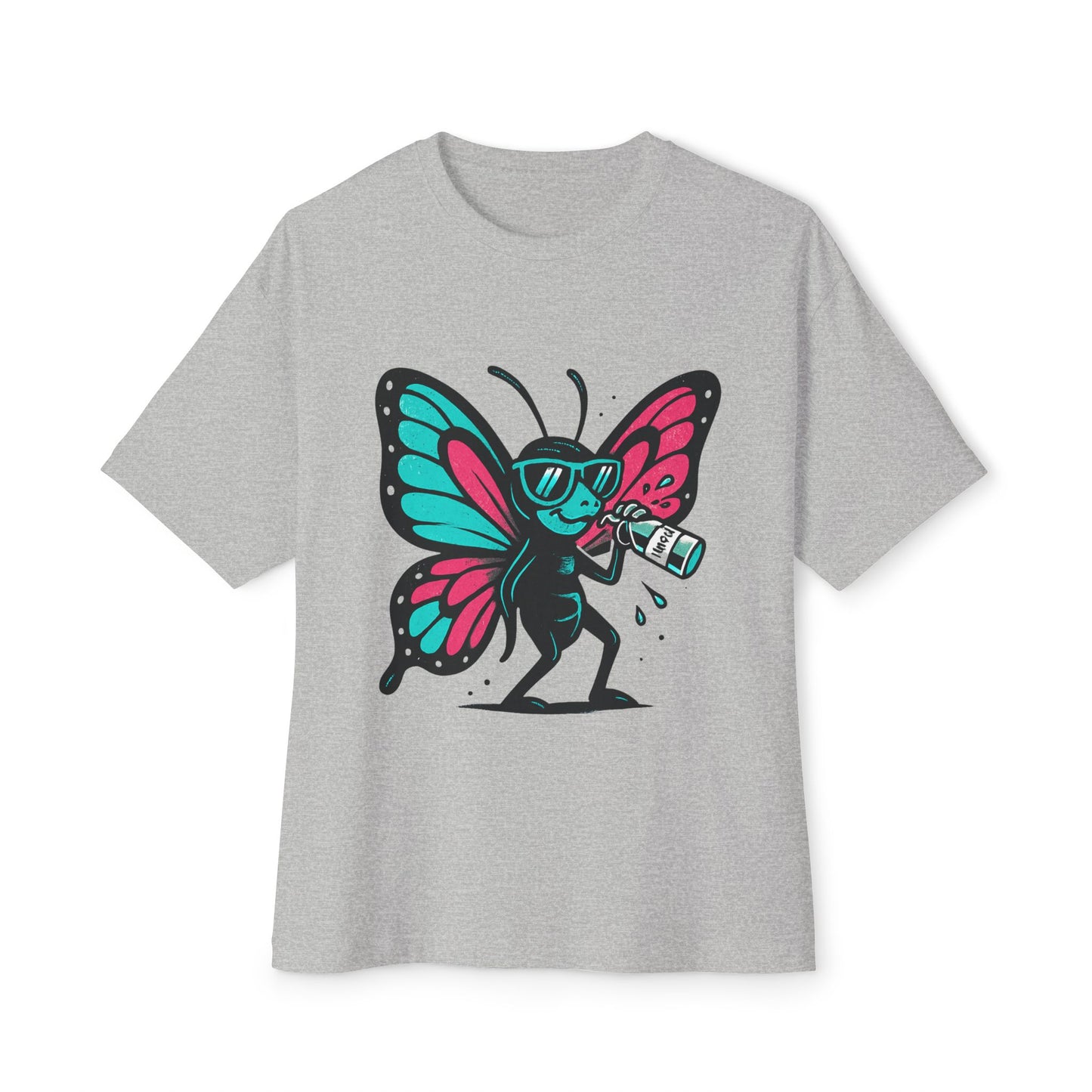 Cool Butterfly Graphic Boxy Tee - Unisex Oversized T-Shirt, Casual Wear, Summer Style, Festival Outfit, Gift for Nature Lovers