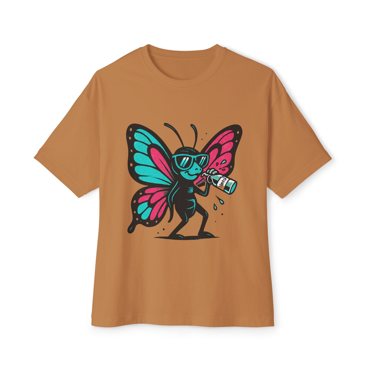 Cool Butterfly Graphic Boxy Tee - Unisex Oversized T-Shirt, Casual Wear, Summer Style, Festival Outfit, Gift for Nature Lovers