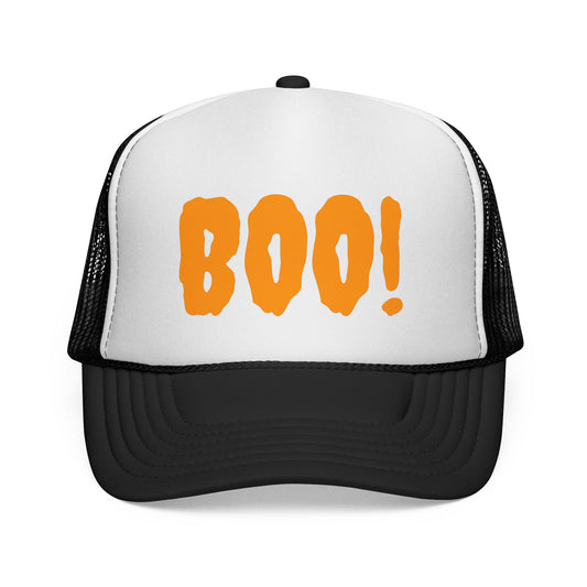 Halloween Trucker Cap, Fun Boo Hat for Fall Festivities, Spooky Costume Accessory, Perfect for Parties & Trick-or-Treating