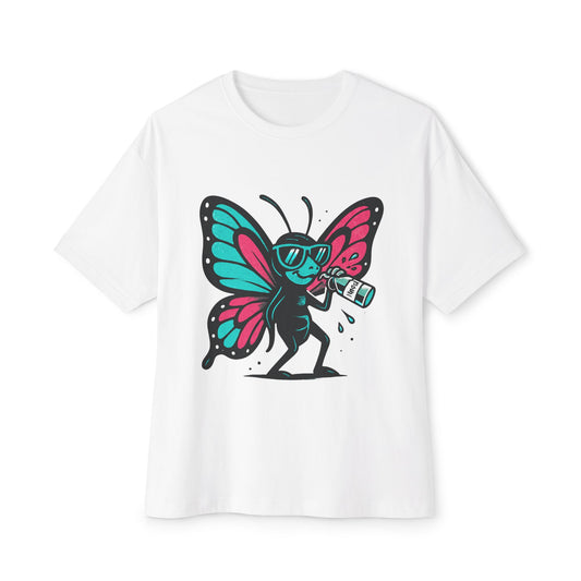 Cool Butterfly Graphic Boxy Tee - Unisex Oversized T-Shirt, Casual Wear, Summer Style, Festival Outfit, Gift for Nature Lovers