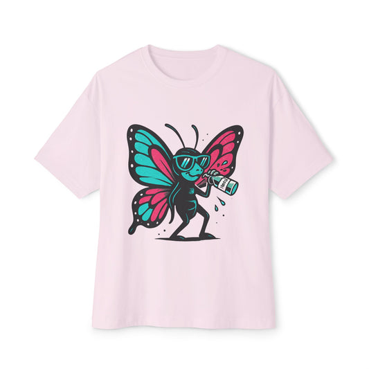 Cool Butterfly Graphic Boxy Tee - Unisex Oversized T-Shirt, Casual Wear, Summer Style, Festival Outfit, Gift for Nature Lovers